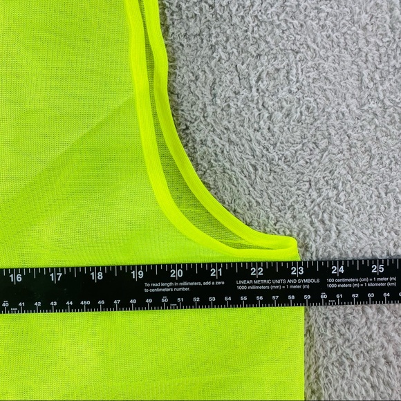 VINTAGE SUPPLY Unisex Mesh Neon Yellow Safety Vest - Picture 5 of 7